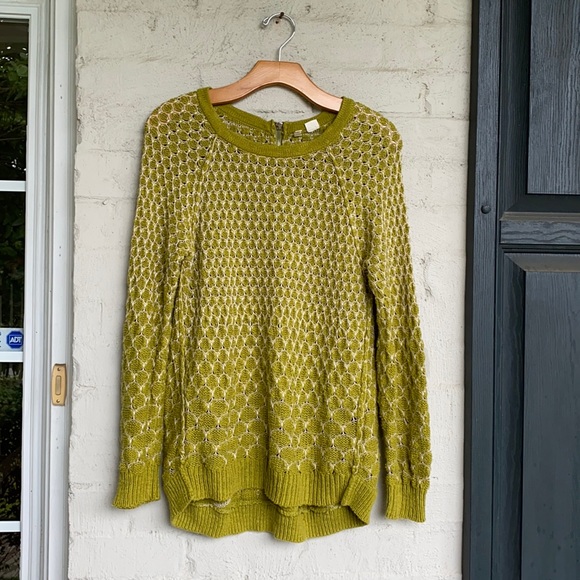 Anthropologie Sweaters - Anthro Moth crocheted cotton circles pullover